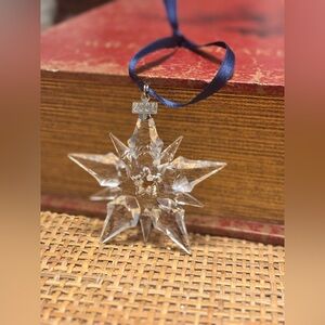 Swarovski Crystal Snowflake Star Ornament 2001 Clear Faceted Christmas